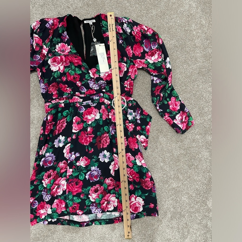 Ronny Kobo Floral Mini Dress w Open Back - size Medium - NWT - Cocktail / Formal - Picture 9 of 16